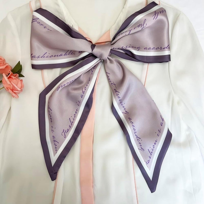 FONYVE Silk Head Scarf for Hair Fashion Headwrap for Women Lightweight Neck Tie - Image 3